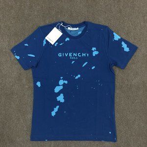 givenchy blue distressed t shirt
